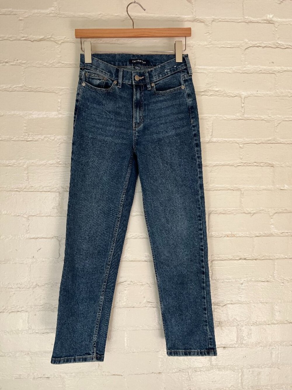 Calvin Klein Jeans High Rise Blue Wash Denim Fitted 26 Petite